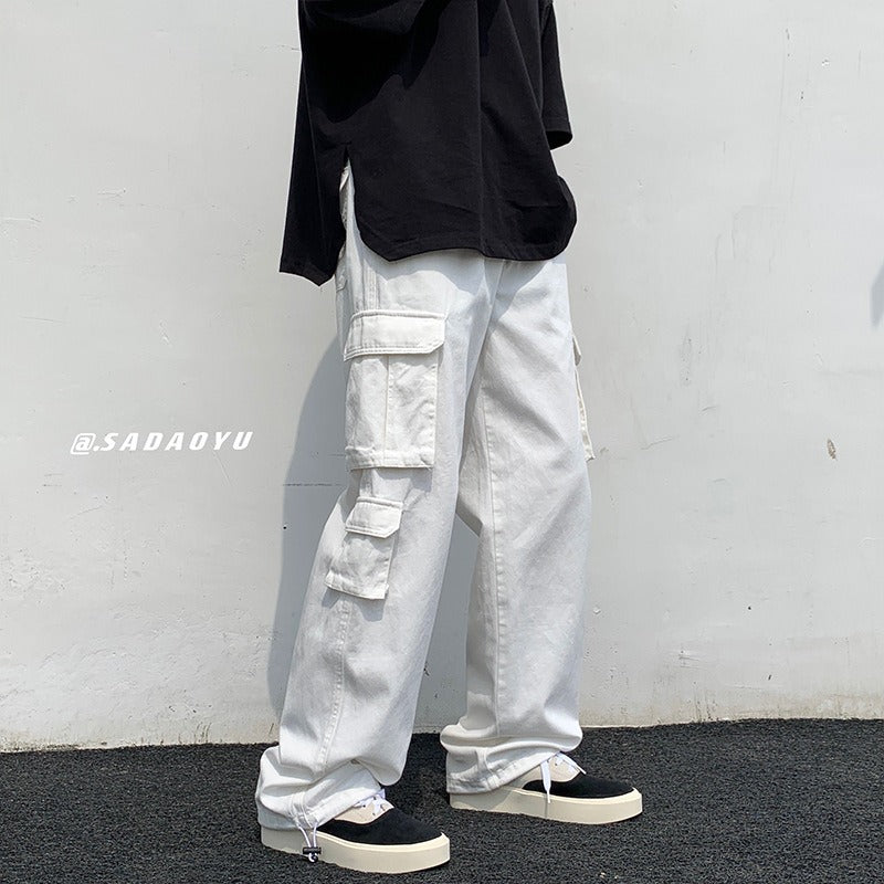 Pantalón cargo wide leg para hombre - Estilo urbano otoño