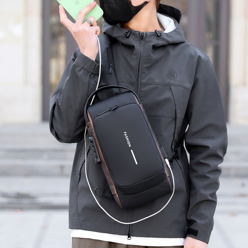 Bolso Bandolera Antirrobo con Carga USB para Hombre - Impermeable