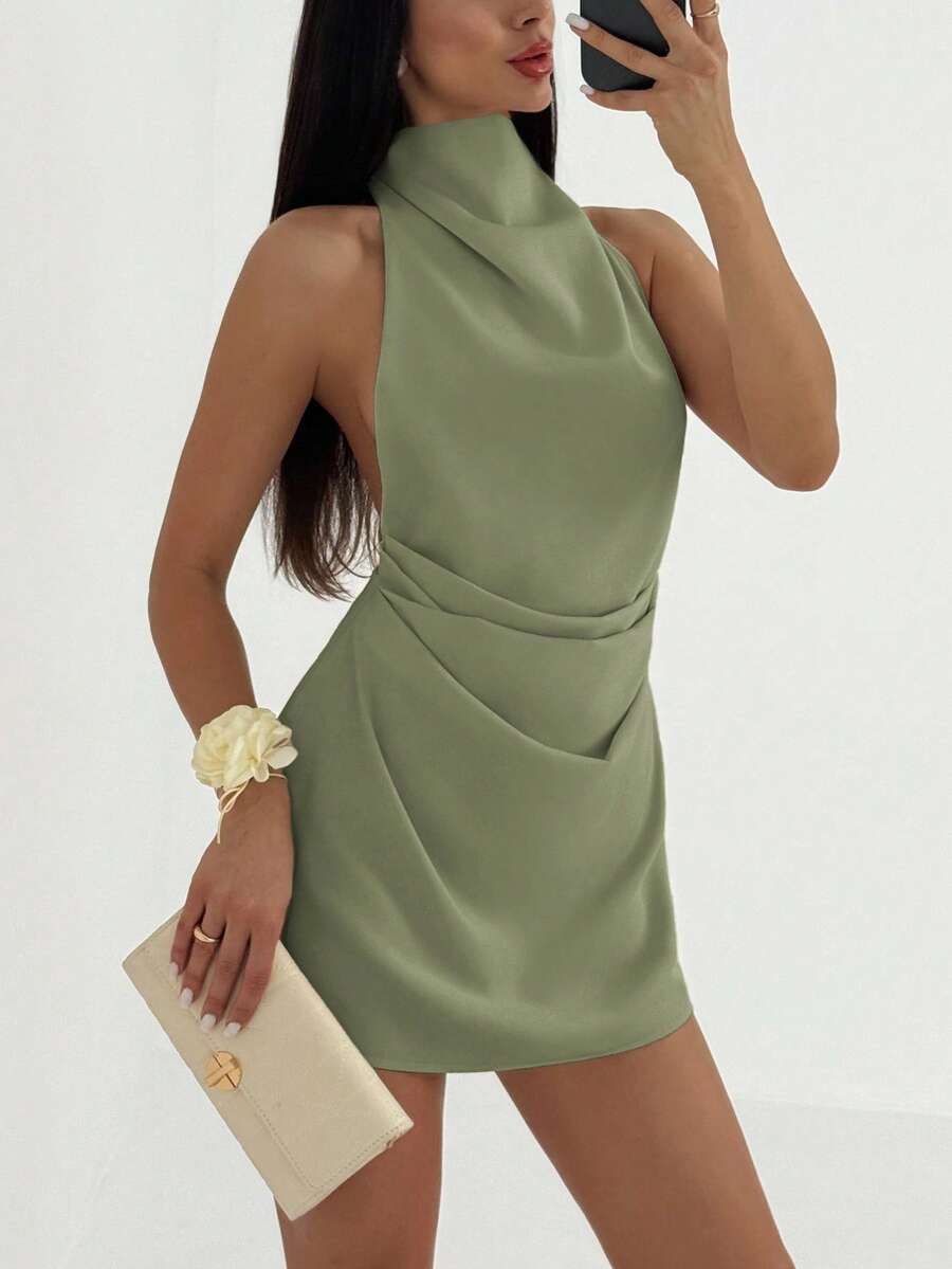 Vestido mini espalda descubierta hombros descubiertos - Fiesta minimalista