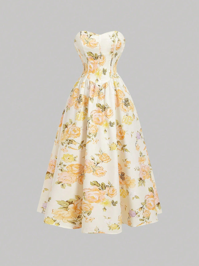 Vestido sin mangas estampado