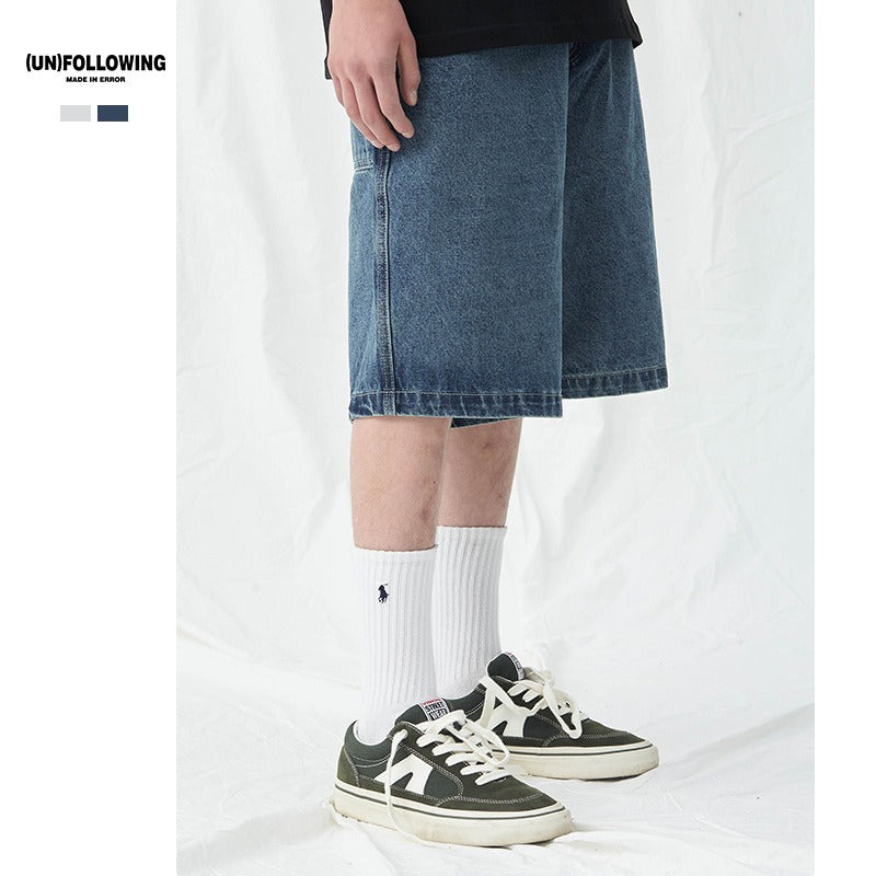 Shorts denim azul claro para hombre - Corte suelto casual