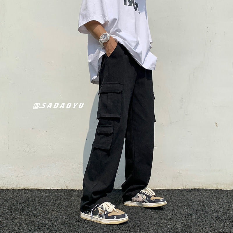 Pantalón cargo wide leg para hombre - Estilo urbano otoño