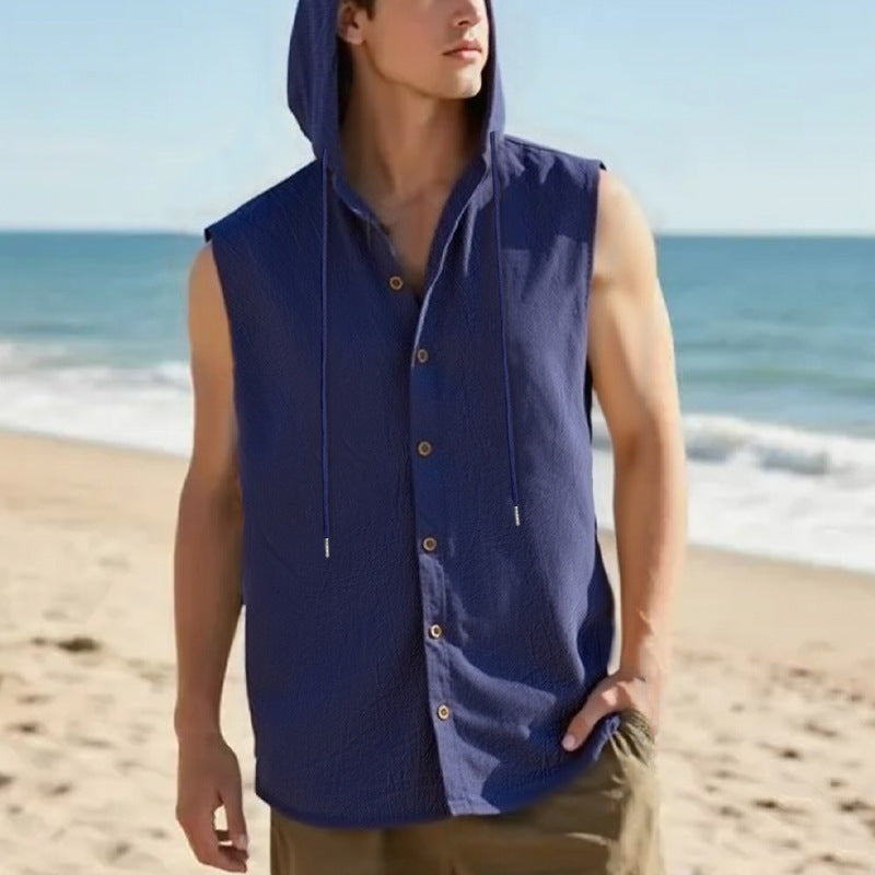 Chaleco de lino sin mangas para hombre - Casual transpirable verano