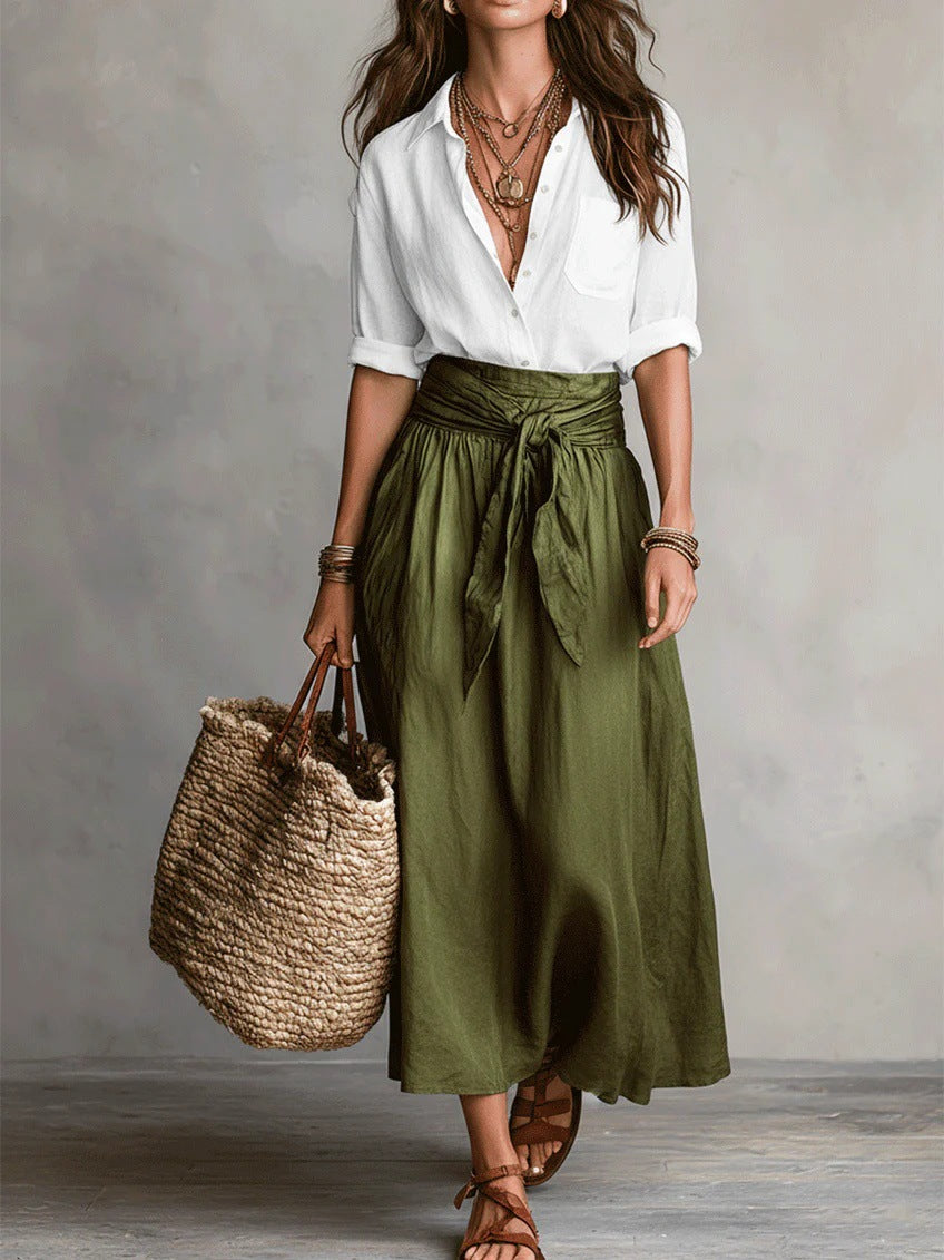 Conjunto de Dos Piezas Falda y Blusa para Mujer