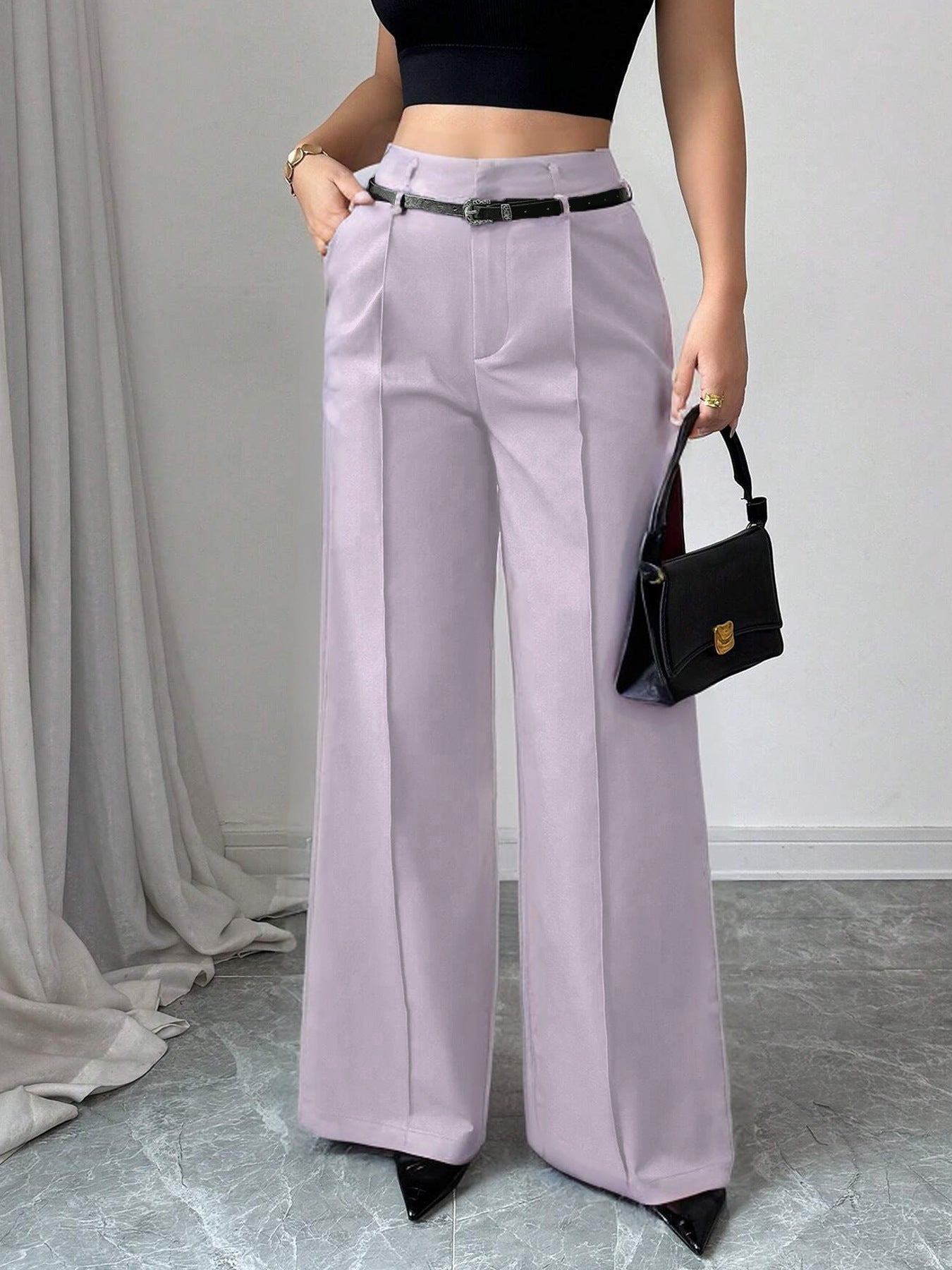 Pantalones Rectos de Talle Alto para Mujer