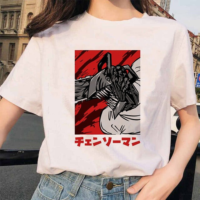 Camiseta Mujer Anime Chainsaw Man Pochita