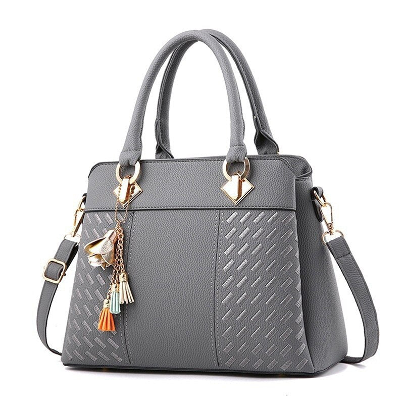 Bolso de Hombro de Cuero para Mujer - Estilo Vintage con Borlas