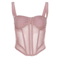 Crop Top Estilo Corsé de Malla Sexy para Mujer