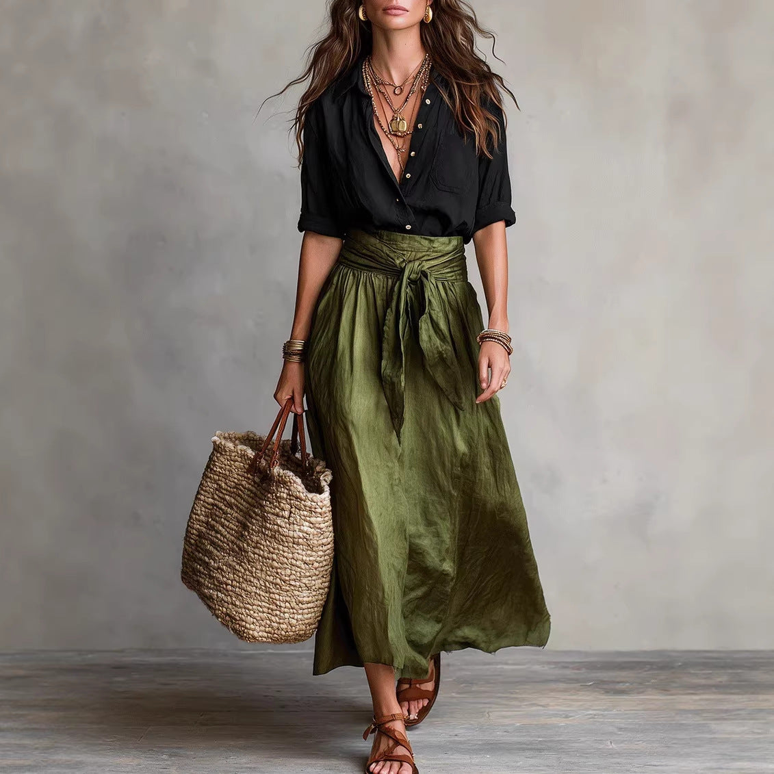 Conjunto de Dos Piezas Falda y Blusa para Mujer