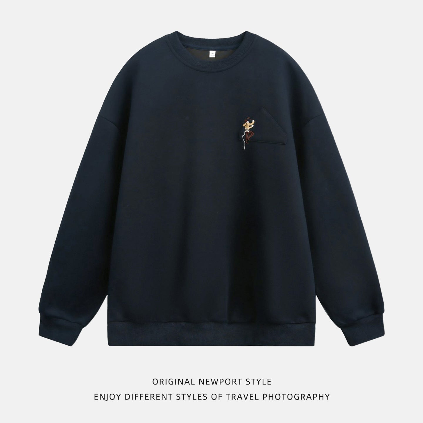 Sudadera Bordada Cuello Redondo para Hombre