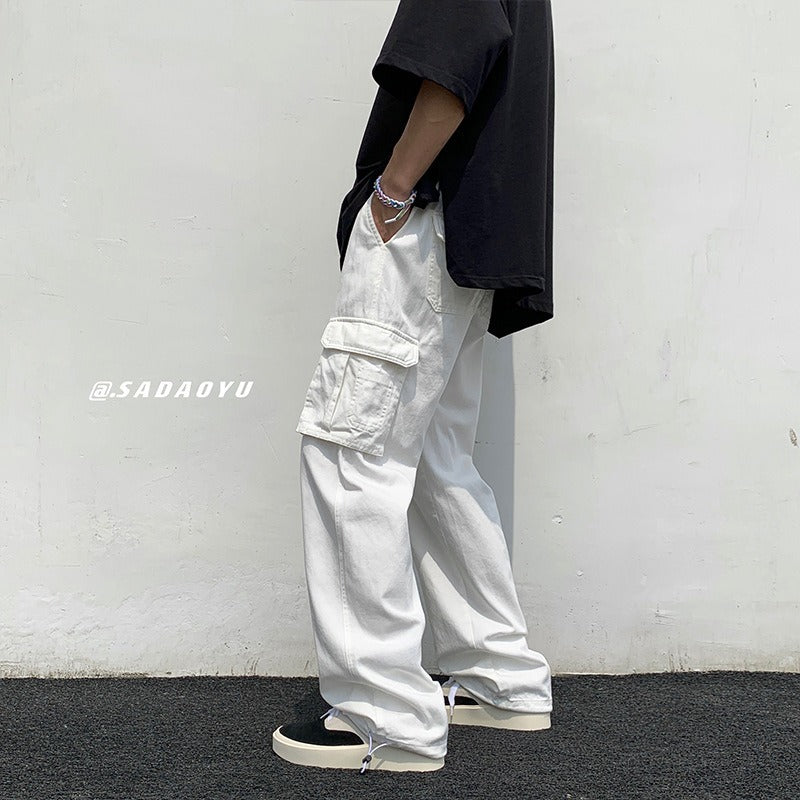 Pantalón cargo wide leg para hombre - Estilo urbano otoño