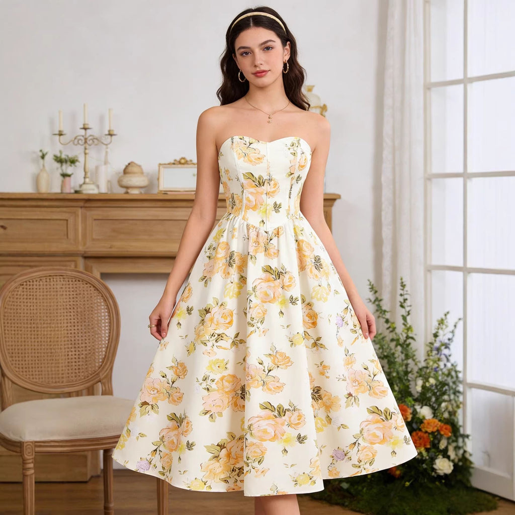Vestido sin mangas estampado