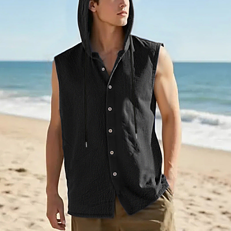 Chaleco de lino sin mangas para hombre - Casual transpirable verano