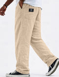 Pantalón Casual de Lino y Algodón Pierna Ancha para Hombre