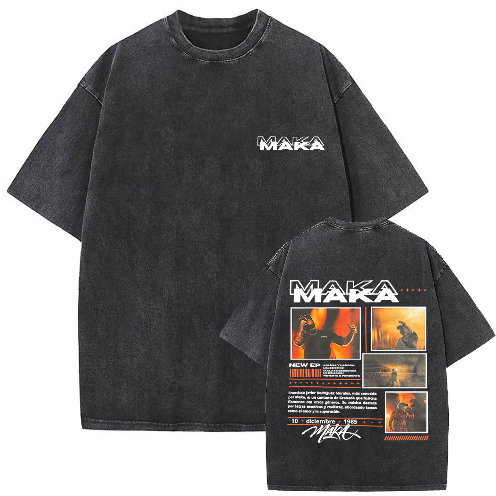 Camiseta Vintage Lavada Estilo Rapper Unisex