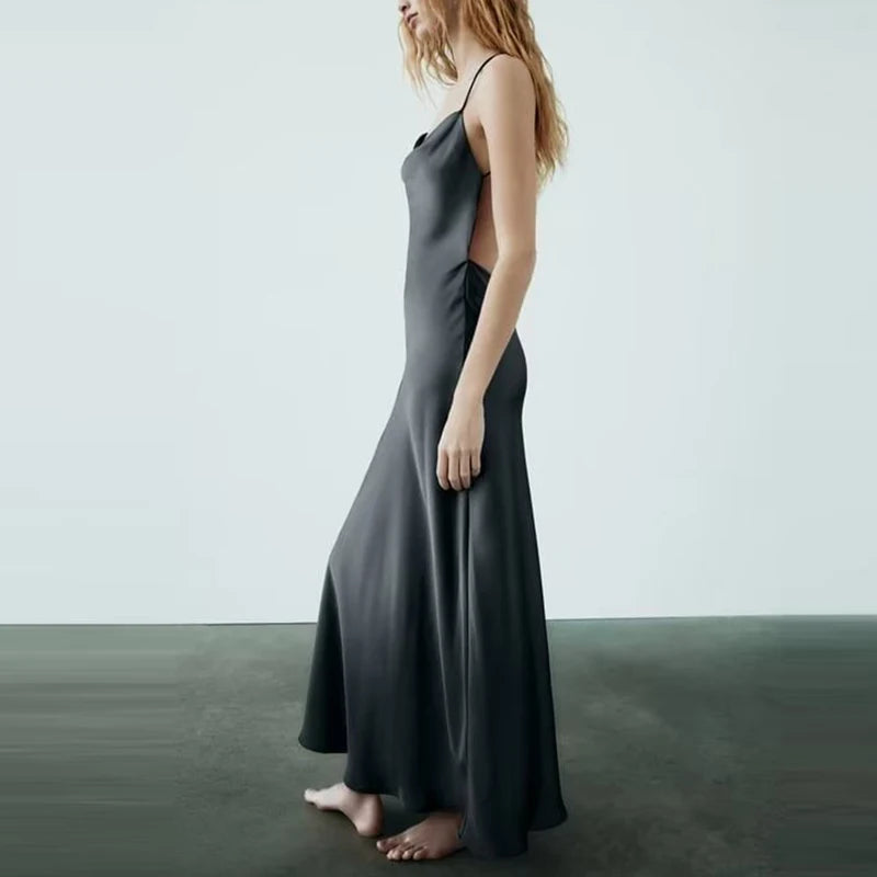 Vestido Largo Elegante de Tirantes para Mujer