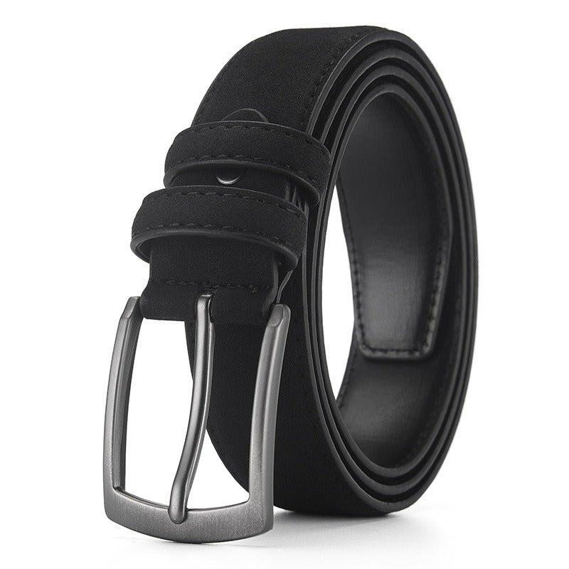 Cinturón de Ante Retro para Hombre - Hebilla de Aguja Casual