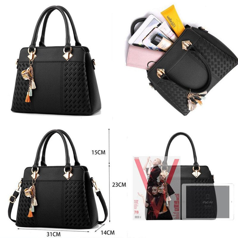 Bolso de Hombro de Cuero para Mujer - Estilo Vintage con Borlas