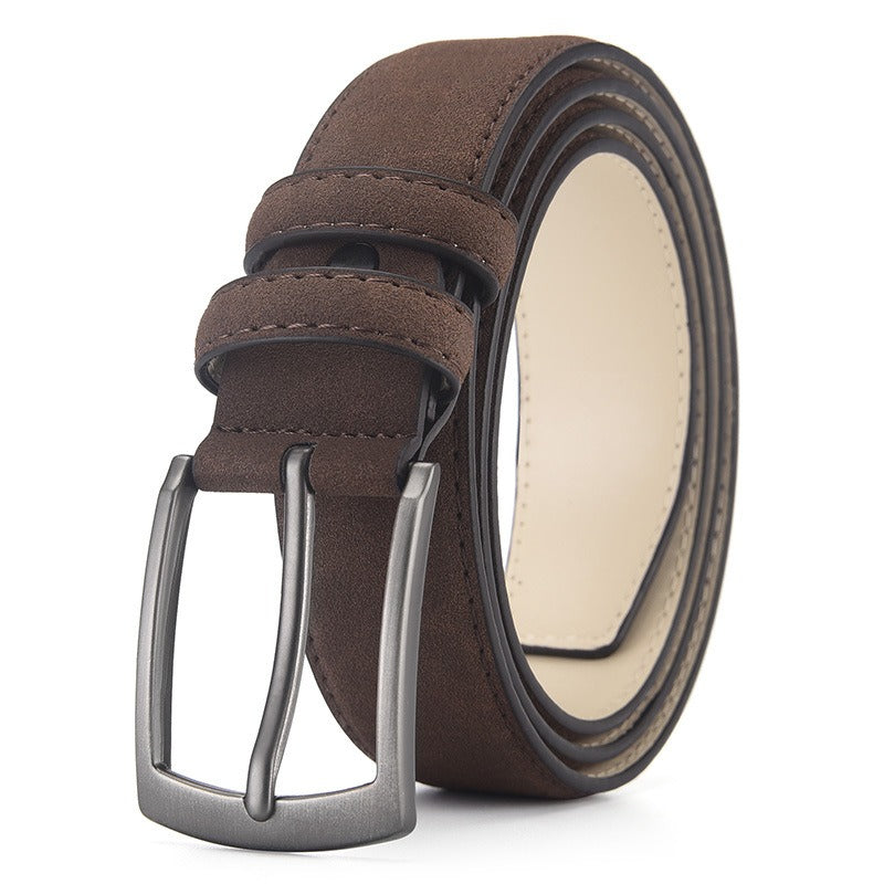 Cinturón de Ante Retro para Hombre - Hebilla de Aguja Casual
