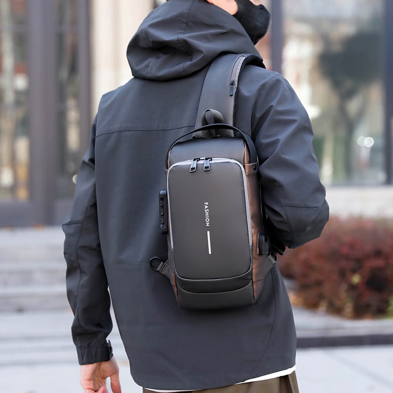 Bolso Bandolera Antirrobo con Carga USB para Hombre - Impermeable