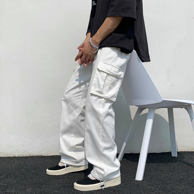 Pantalón cargo wide leg para hombre - Estilo urbano otoño