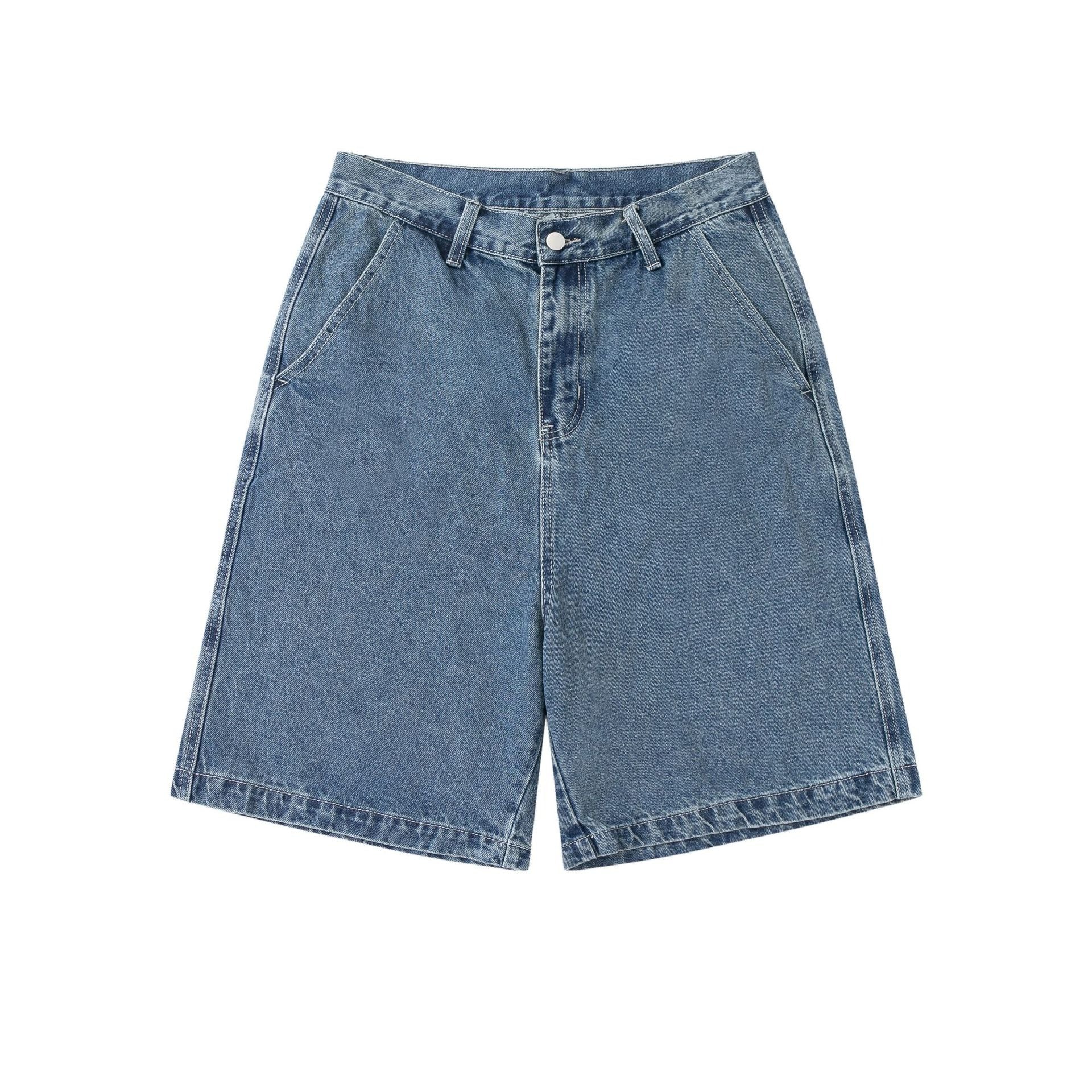 Shorts denim azul claro para hombre - Corte suelto casual