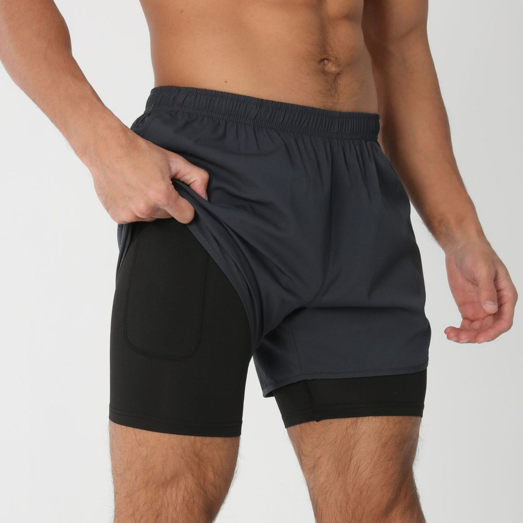 Pantaloneta Deportiva 2 en 1 con Forro Interior para Hombre