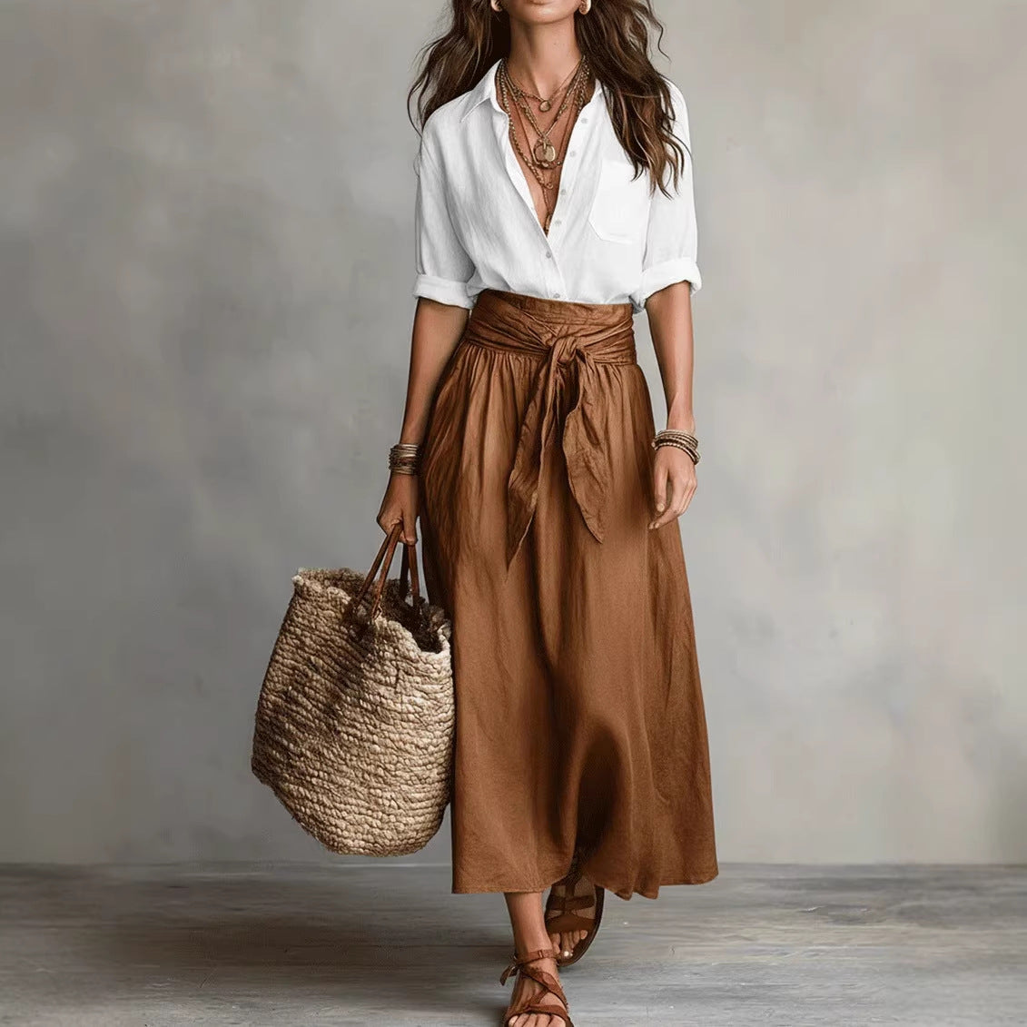 Conjunto de Dos Piezas Falda y Blusa para Mujer