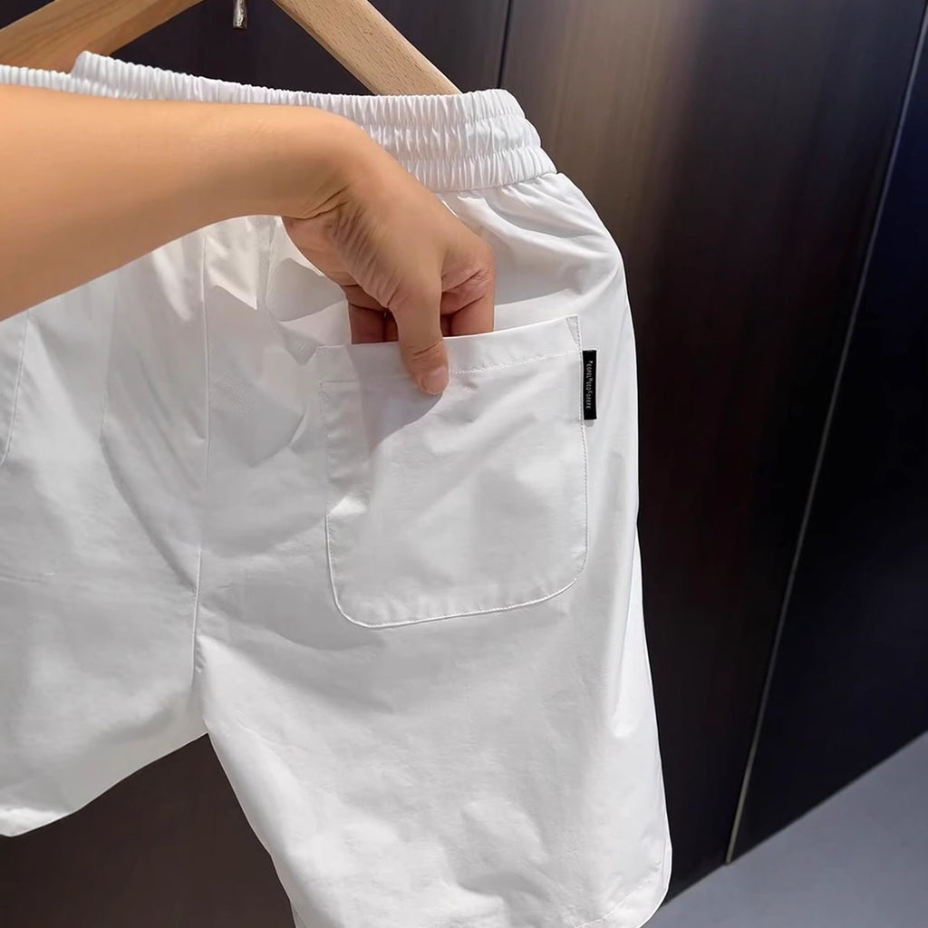 Pantaloneta Ligera con Bordado Estilo Coreano para Hombre