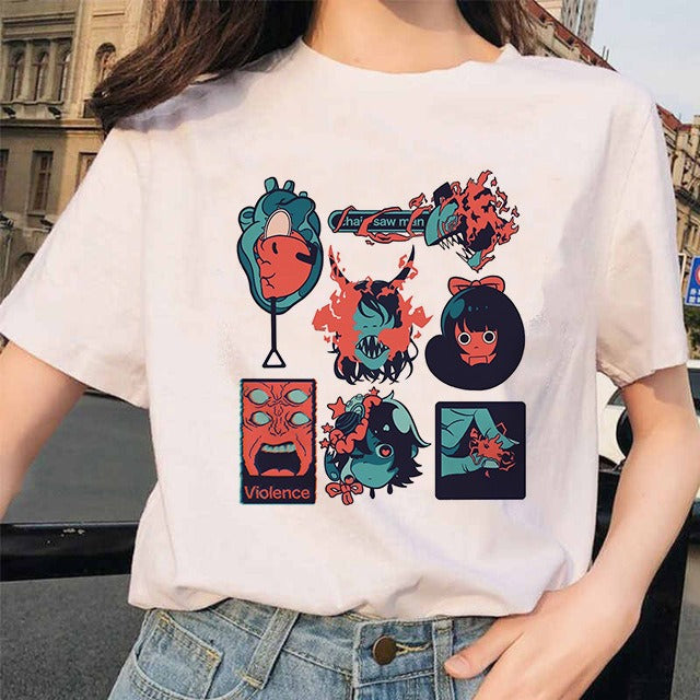 Camiseta Mujer Anime Chainsaw Man Pochita