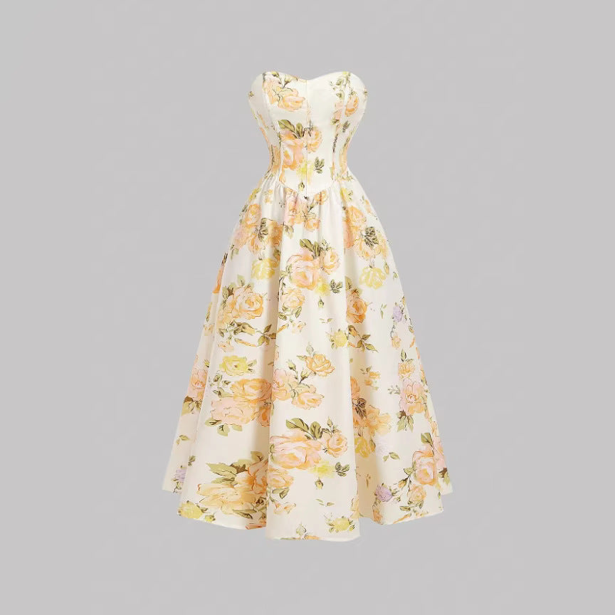Vestido sin mangas estampado