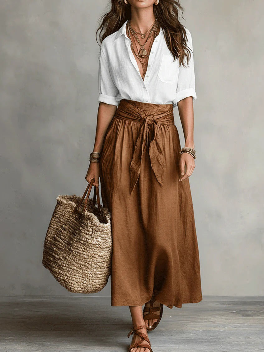 Conjunto de Dos Piezas Falda y Blusa para Mujer