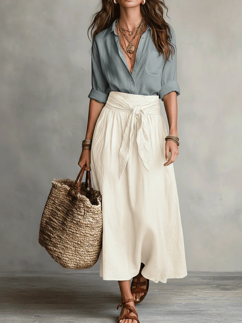 Conjunto de Dos Piezas Falda y Blusa para Mujer