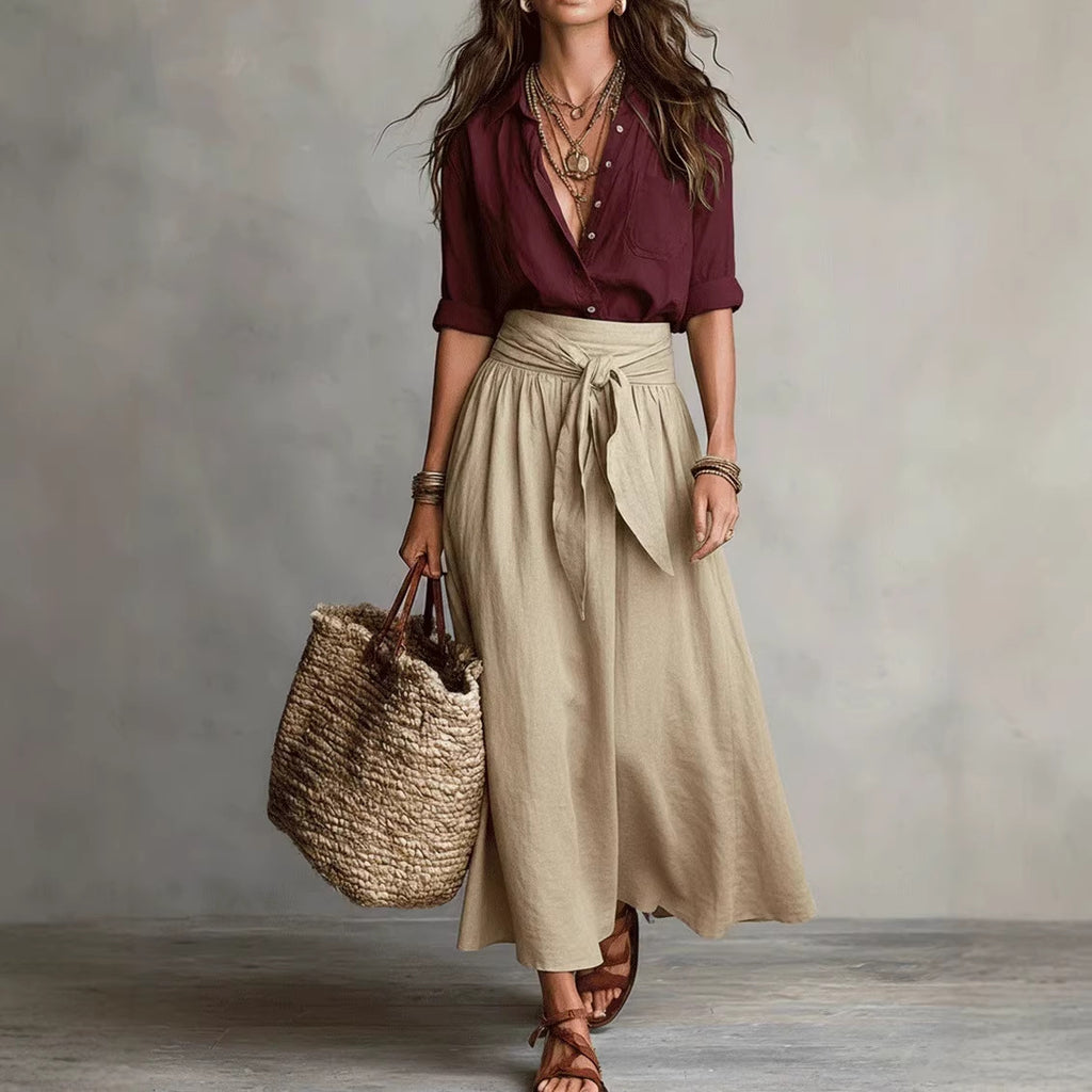 Conjunto de Dos Piezas Falda y Blusa para Mujer
