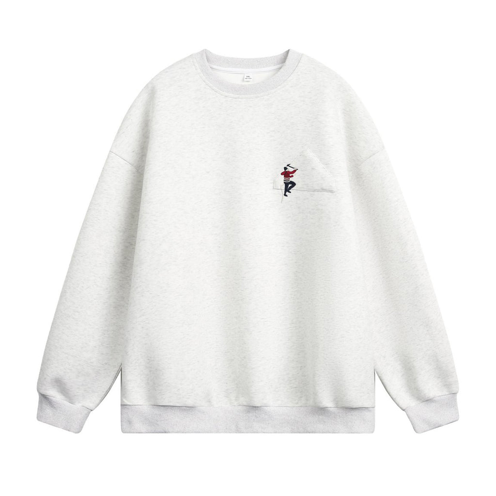 Sudadera Bordada Cuello Redondo para Hombre
