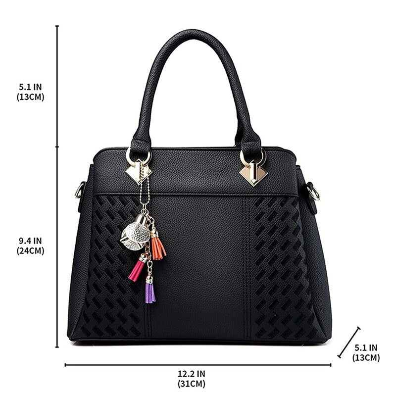 Bolso de Hombro de Cuero para Mujer - Estilo Vintage con Borlas