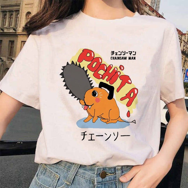 Camiseta Mujer Anime Chainsaw Man Pochita