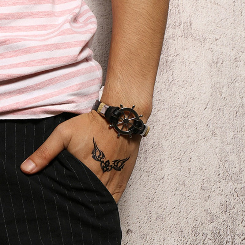 Pulsera Retro para Hombre - Diseño Timón y Cuerda