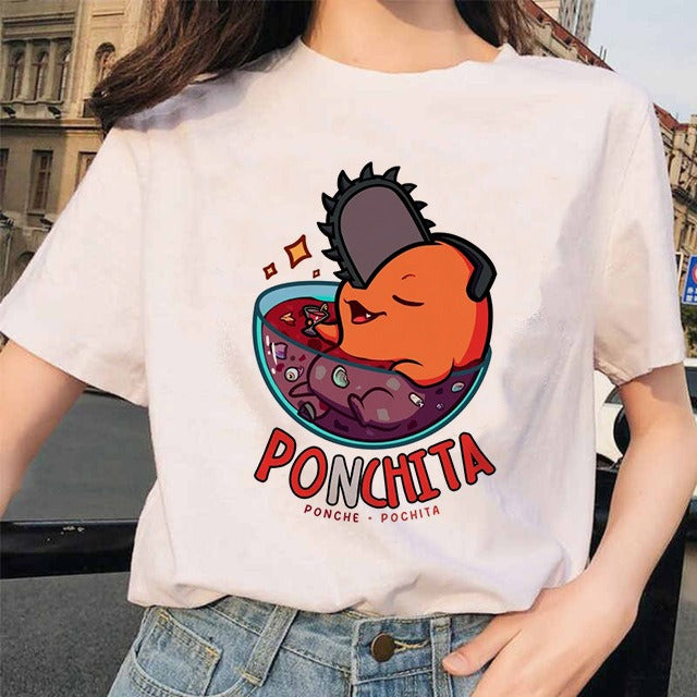 Camiseta Mujer Anime Chainsaw Man Pochita