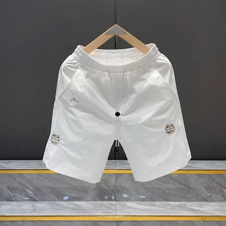 Pantaloneta Ligera con Bordado Estilo Coreano para Hombre