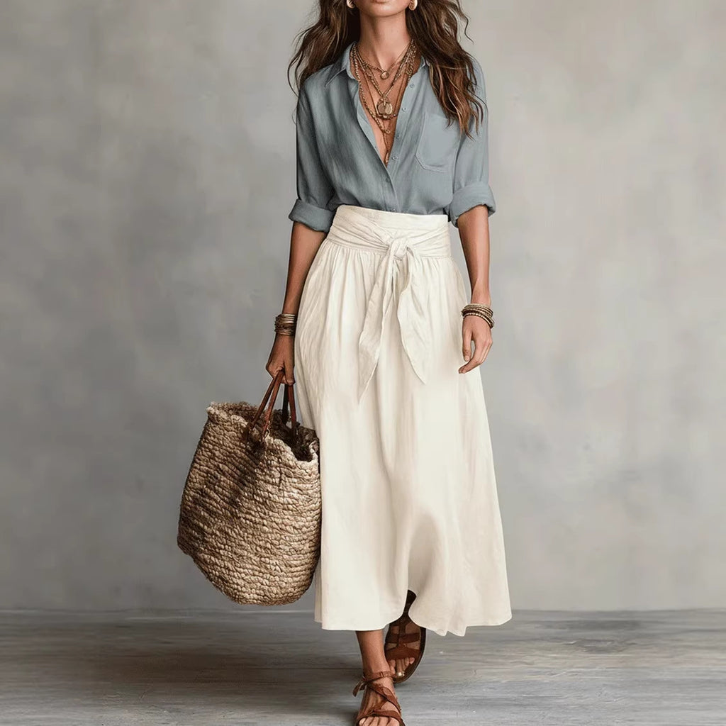 Conjunto de Dos Piezas Falda y Blusa para Mujer