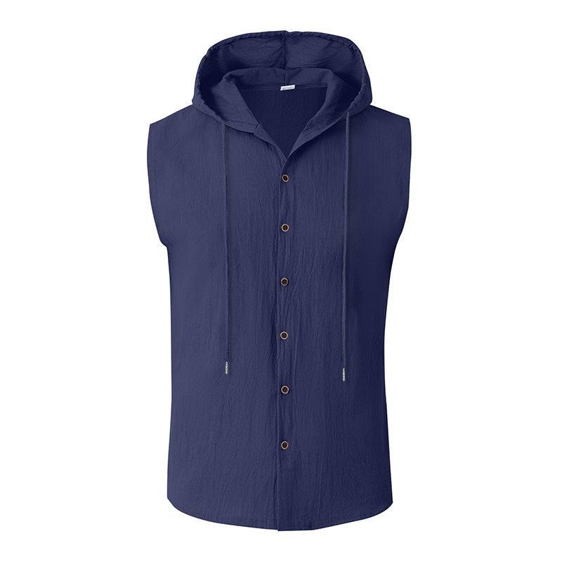 Chaleco de lino sin mangas para hombre - Casual transpirable verano