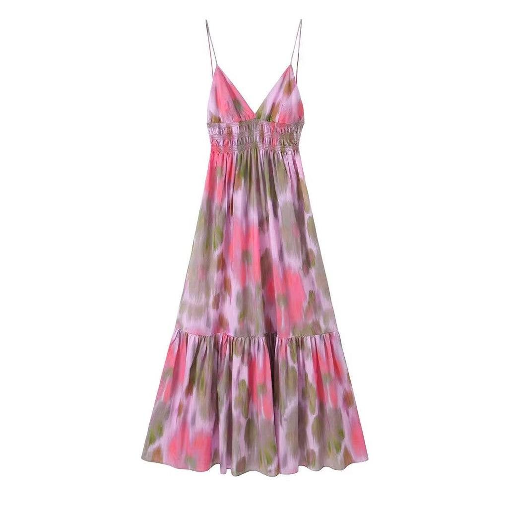 Vestido Largo Sexy con Escote en V para Mujer