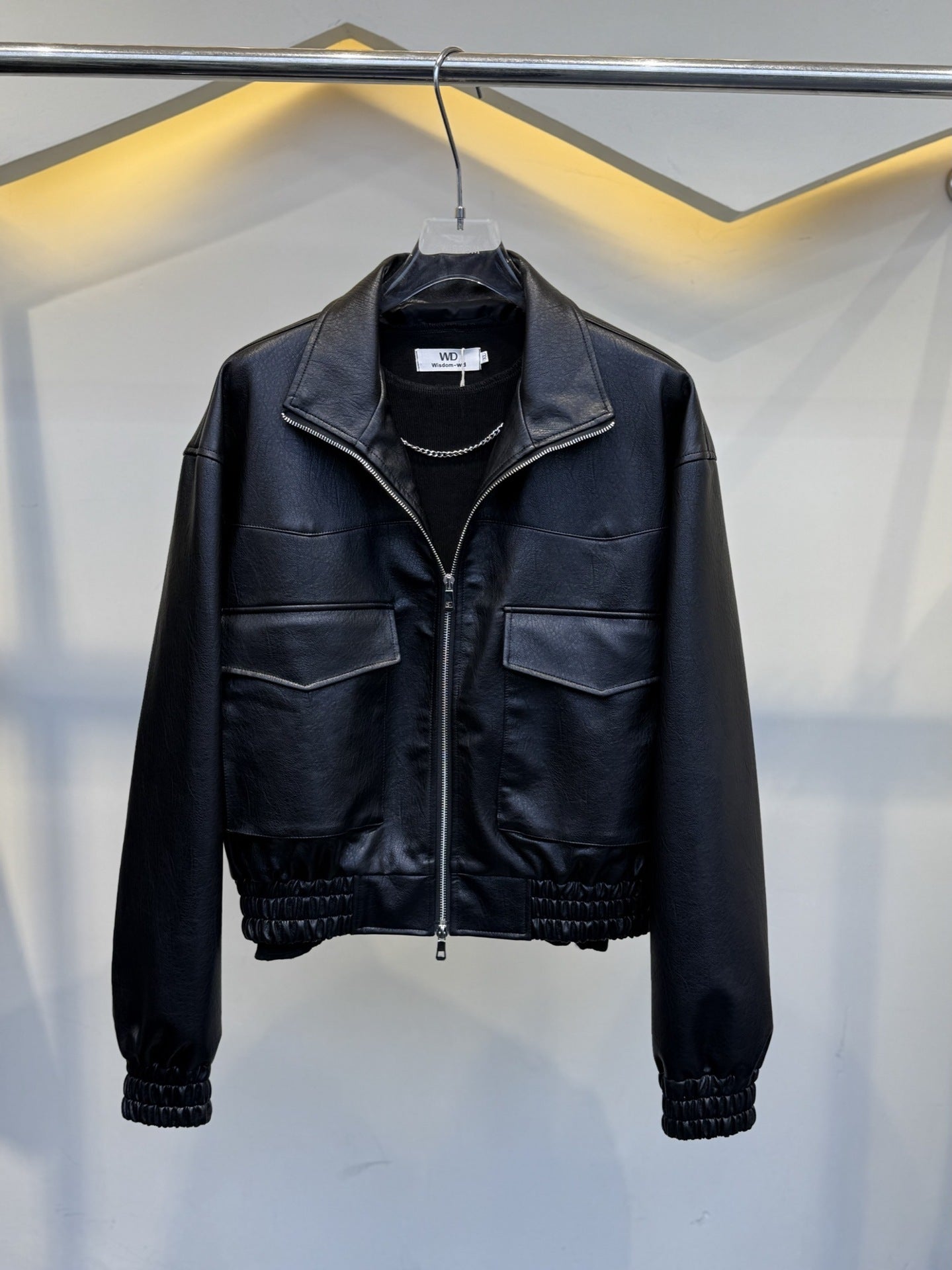 Chaqueta corta de cuero para hombre - Estilo casual