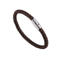 Pulsera de Cuero Trenzado para Hombre - Acero Inoxidable
