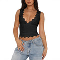 Crop Top de Encaje Estilo Y2K para Mujer