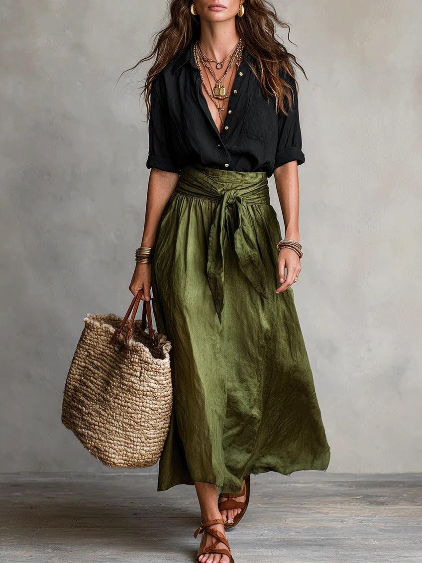 Conjunto de Dos Piezas Falda y Blusa para Mujer