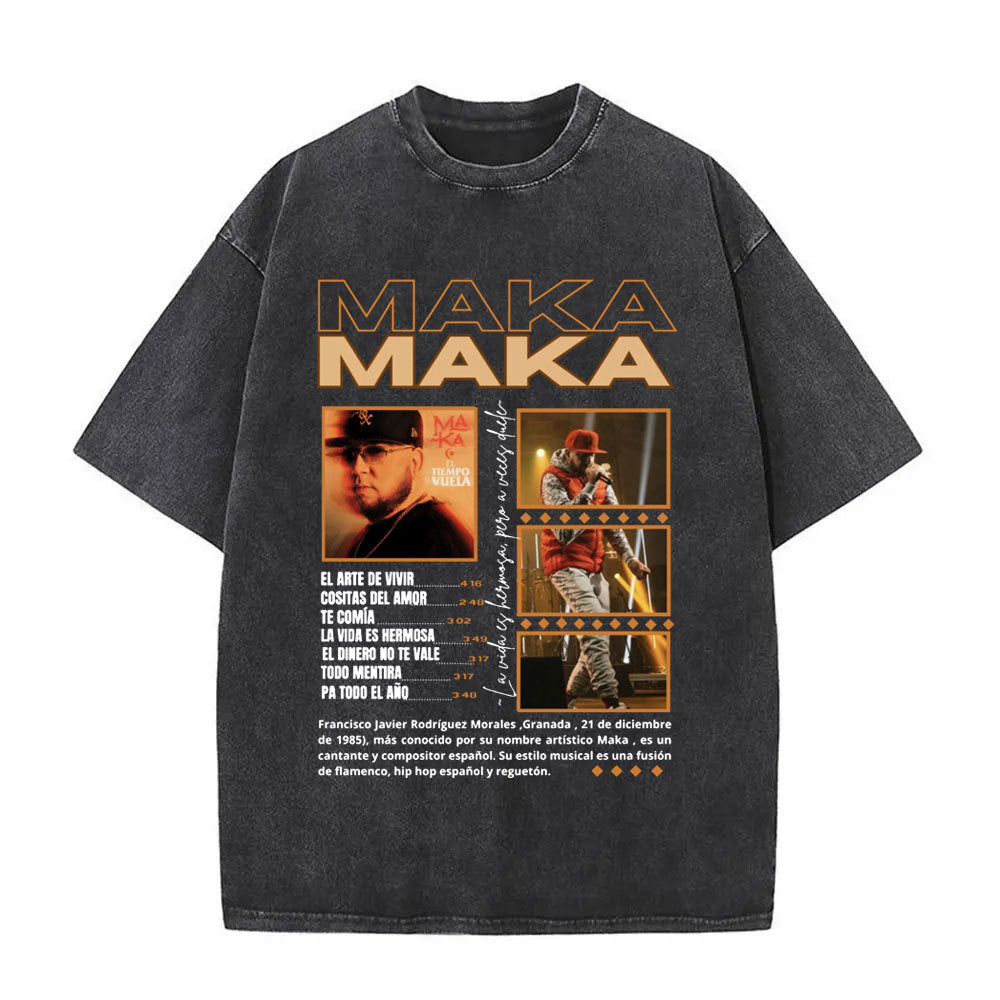 Camiseta Vintage Lavada Estilo Rapper Unisex