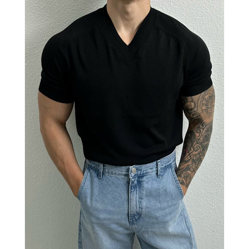 Camiseta cuello V manga raglán para hombre - Verano casual