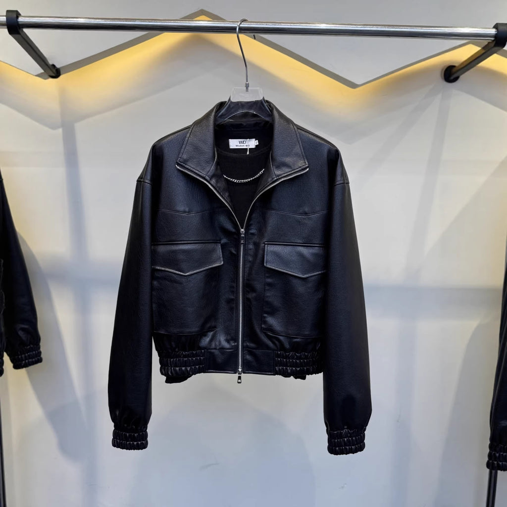 Chaqueta corta de cuero para hombre - Estilo casual